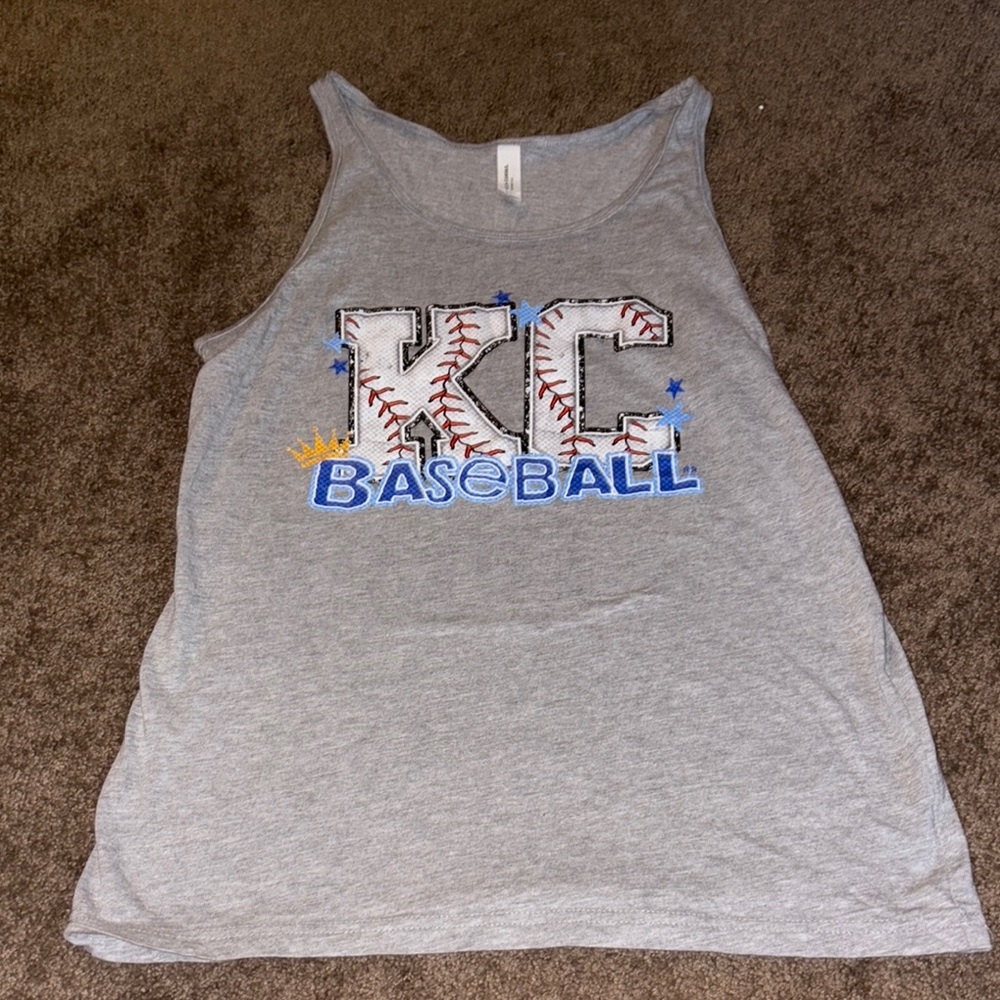Gray KC Baseball Tank Top